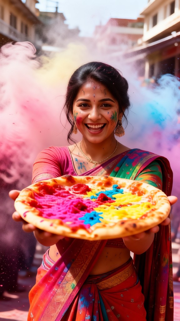 Have some Holi pizza image