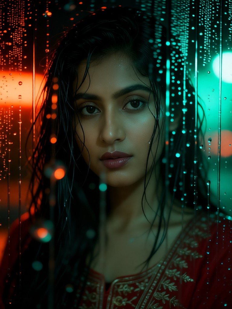 Rain Glass Cinematic Portrait image