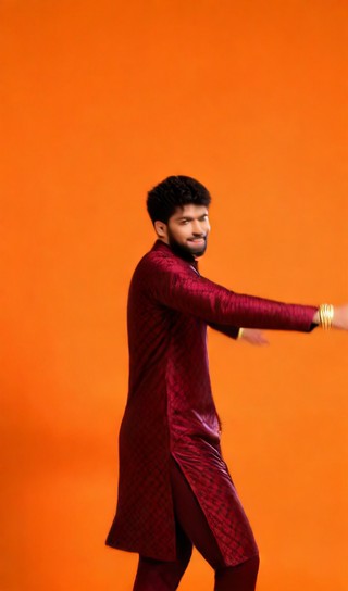 Ancient Rhyme Dance - Orange Studio with Gold Ornaments image