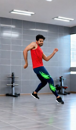 Bold Colorful Dance - Red Sportswear in Gym image