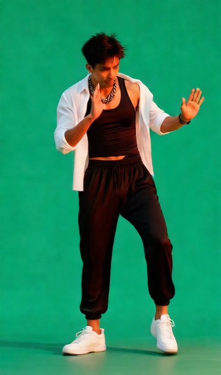 Layered Hunk Dance - Emerald Green Background image