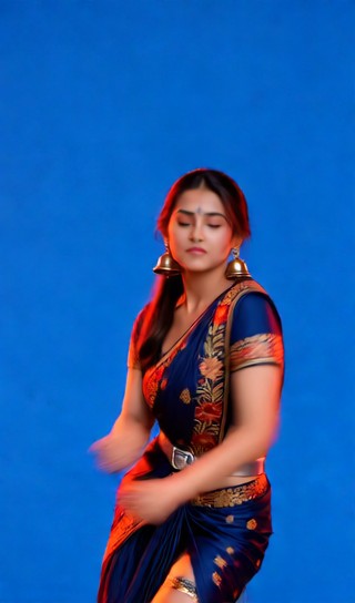 Embroidered Sari Charm Dance - Sapphire Background image
