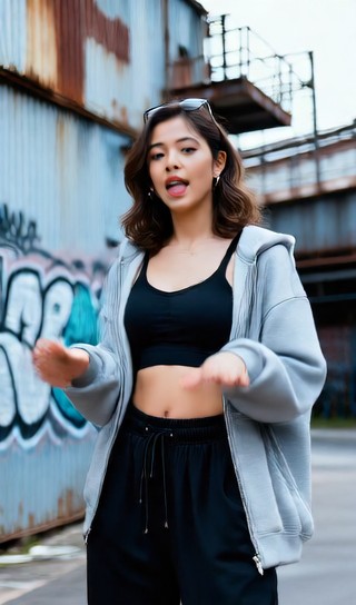 Handsome Layered Dance - Grey Hoodie in Industrial Road image