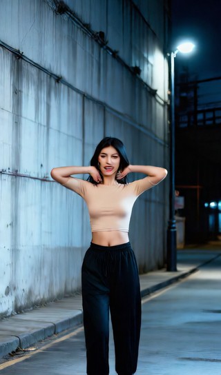 Cool Trendy Dance - Apricot Crop Top in Industrial Road image