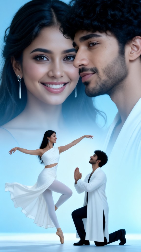 Blue dance couple image