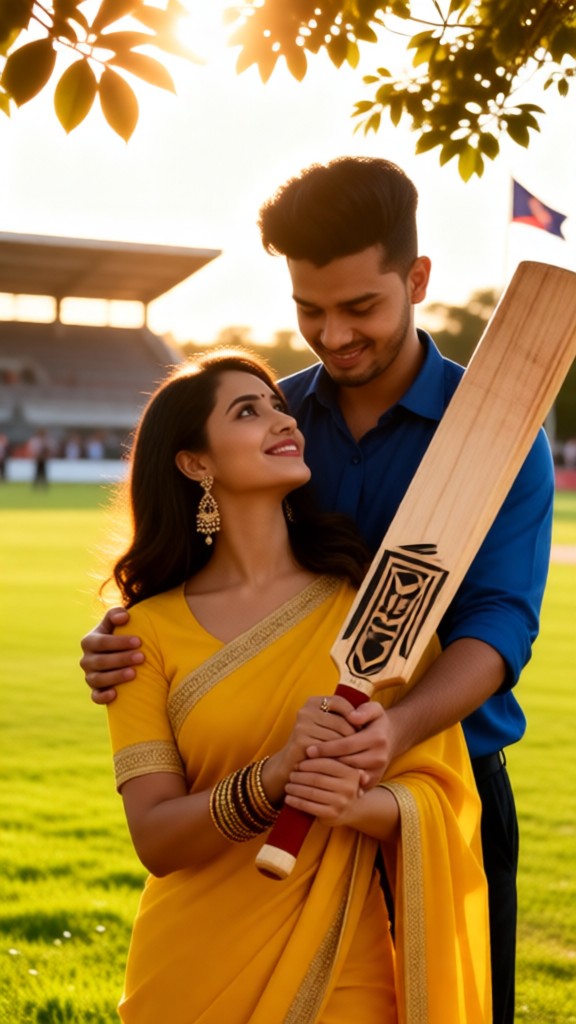 Couple's Cricket Game image