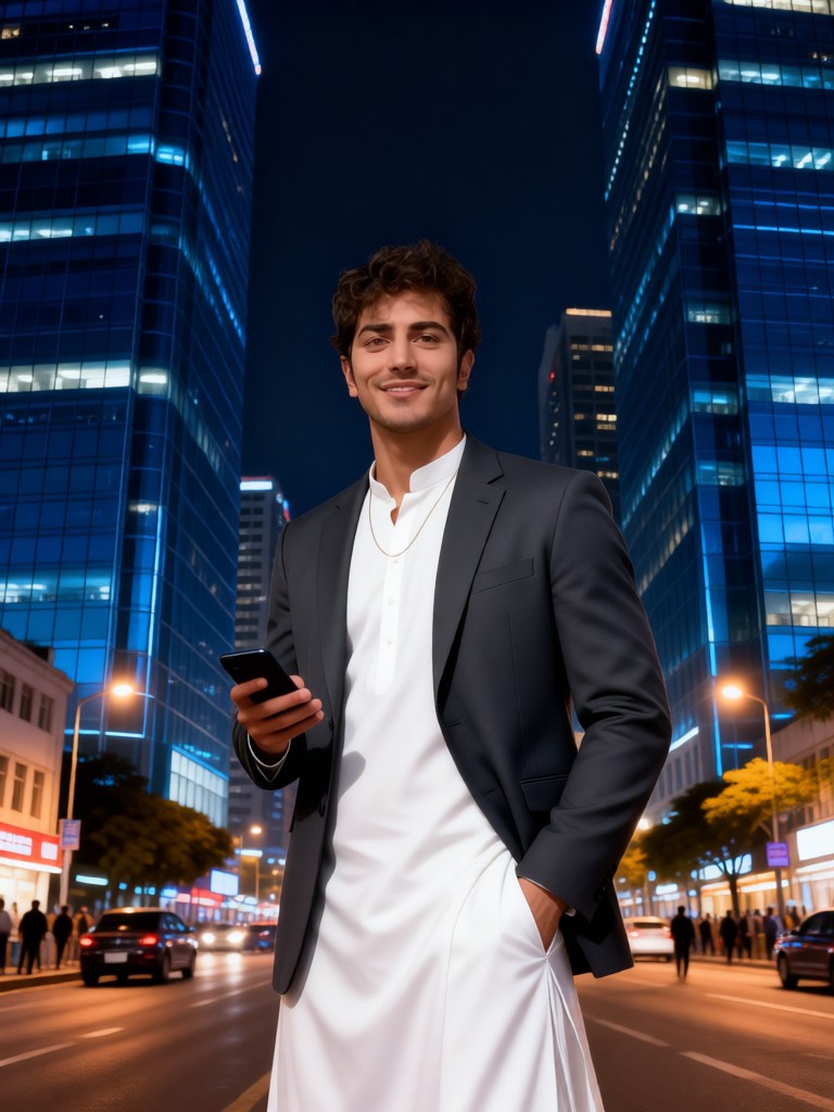 Successful people on the bustling city streets image