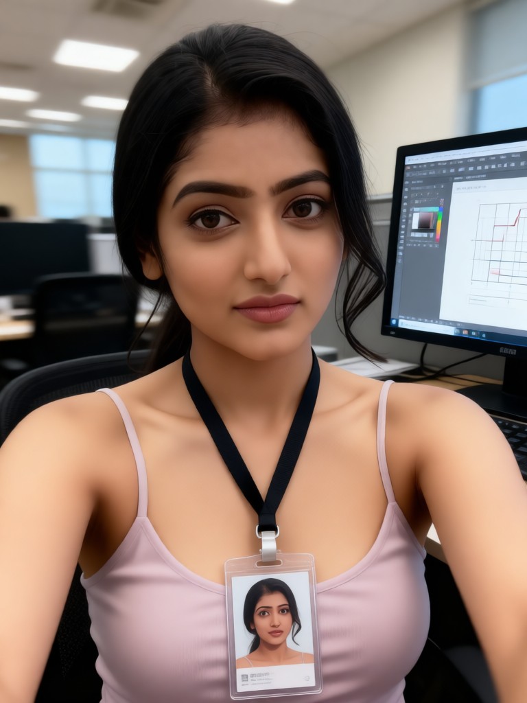 Realistic office selfies image