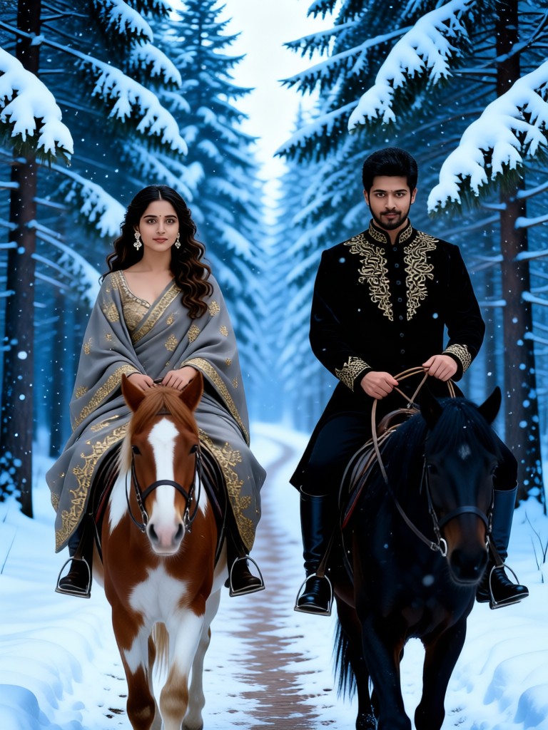 The Boss Rides a Horse on the Winter Trail image