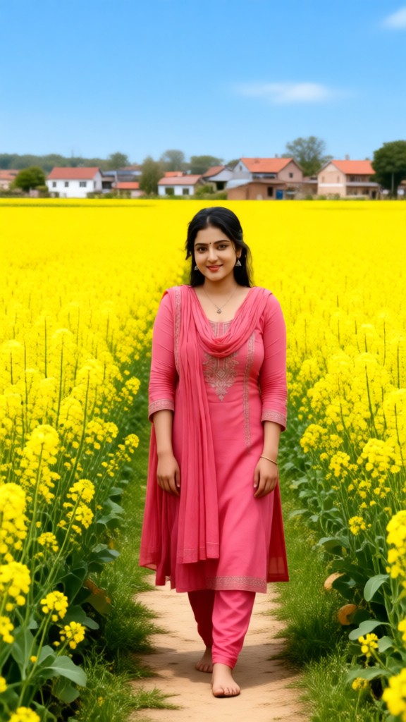 Standing in the rapeseed field image
