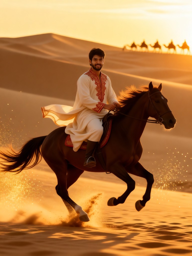 The man racing through the desert image