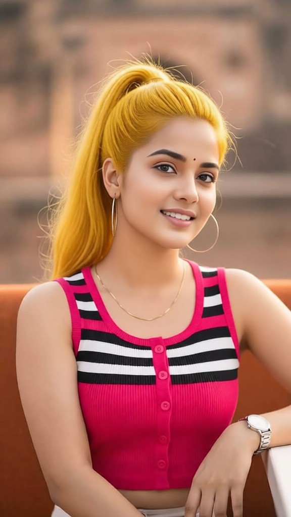 Hairstyle Transformation - Golden Ponytail image