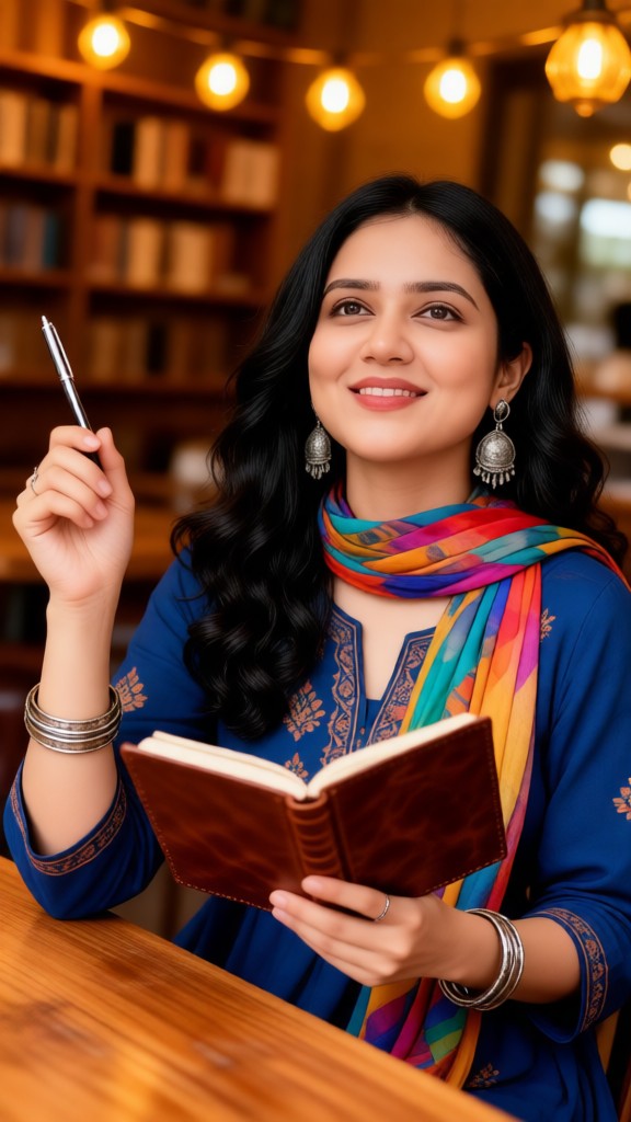 Modern beautiful poetess image