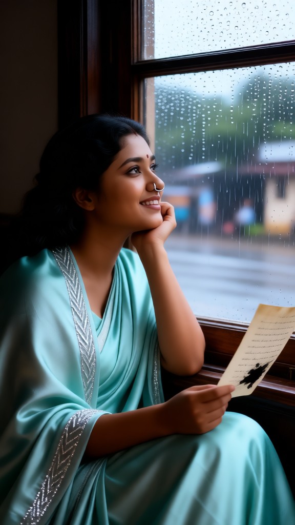 Rainy day poetess image