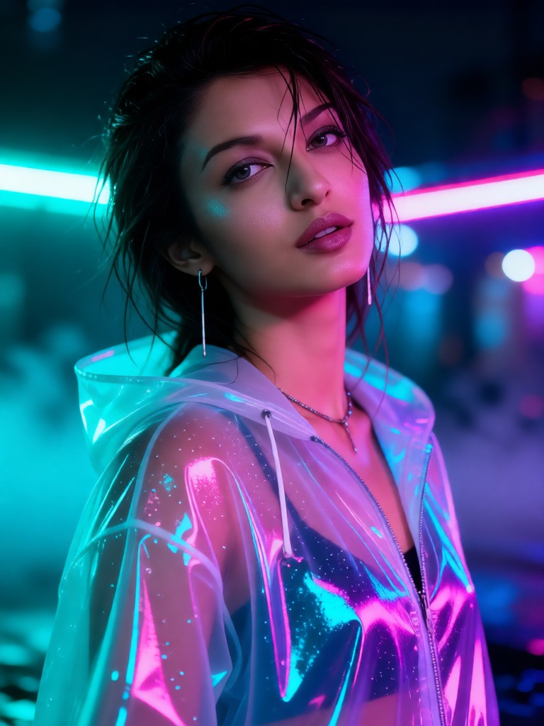 Neon Rain Portrait image