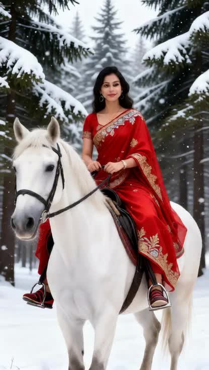 Couple riding horses image