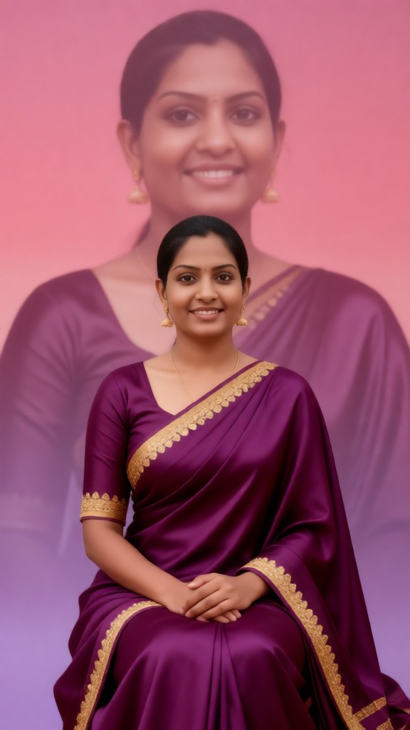 Purple Sari Double Exposure image