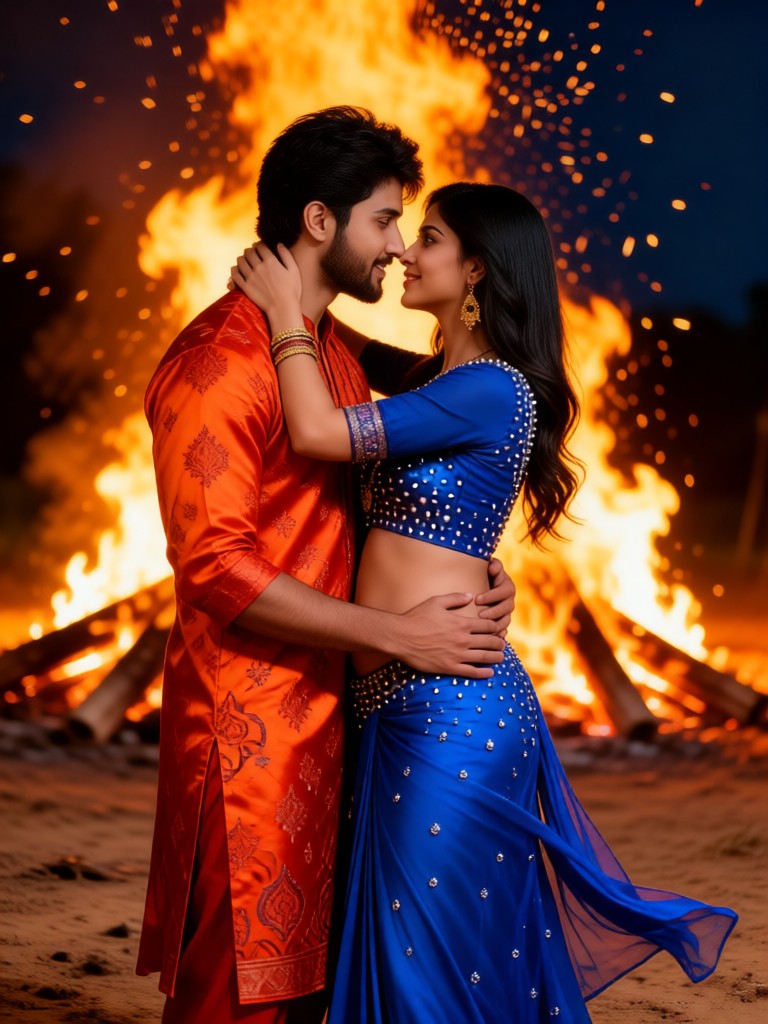 Couples dry fire and blazing fire image
