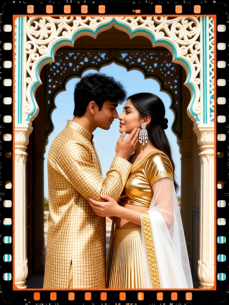 Couple vintage film photo image