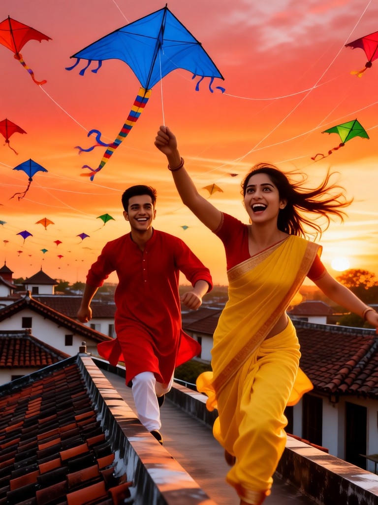 Kite Chase at Sunset image