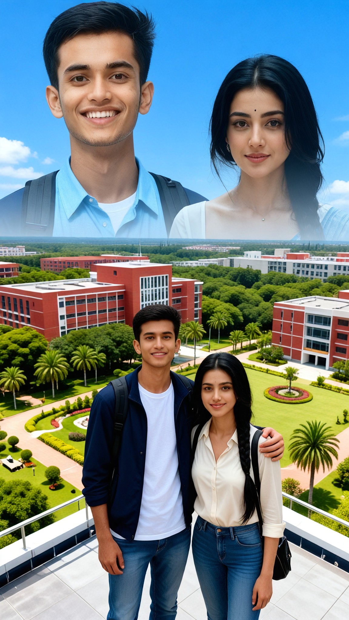 Double-layer composition: College couple image