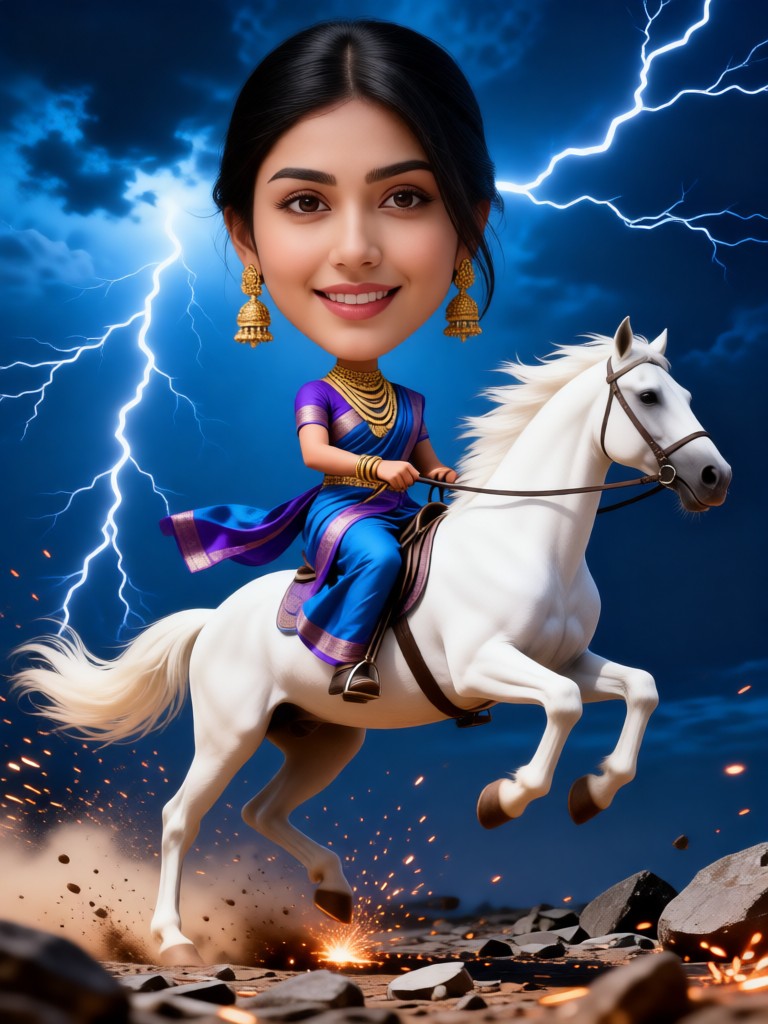 Horse Riding Big Head Effect - Female image