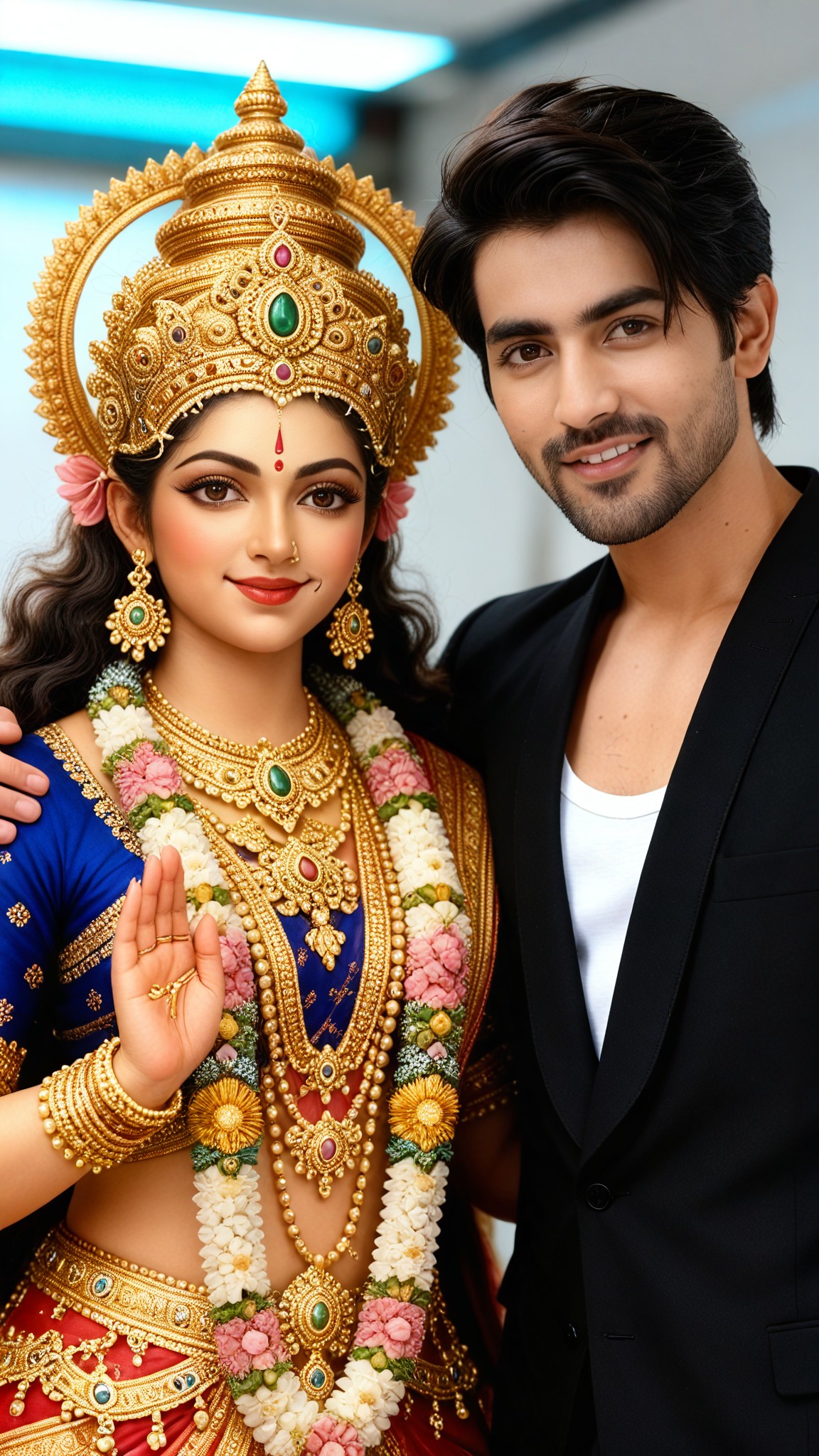 Group photo with Lakshmi image