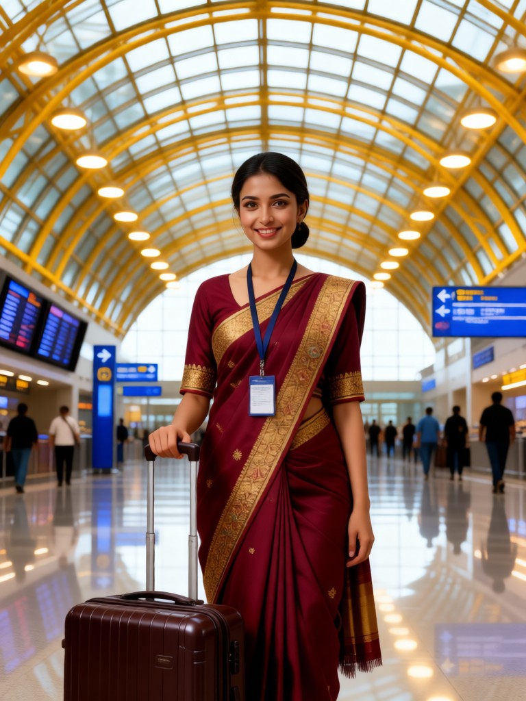 beautiful female flight attendant image