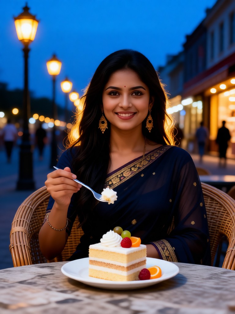 Beautiful woman at the cake shop image