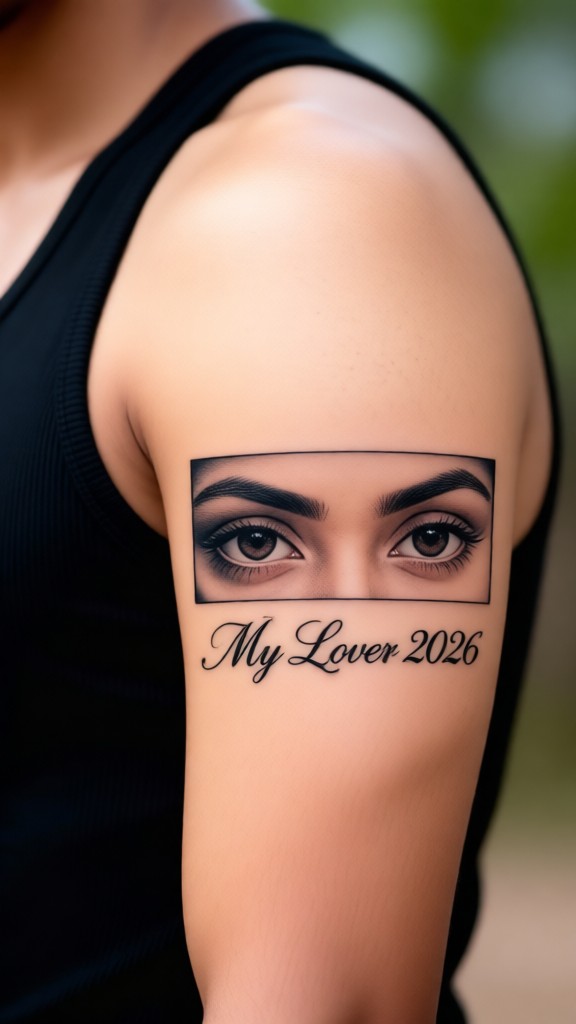 Tattoo your eyes on my arm image