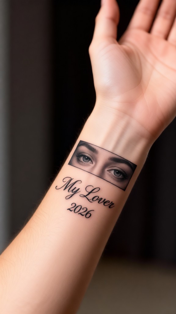 Tattoo your eyes on my arm-p image