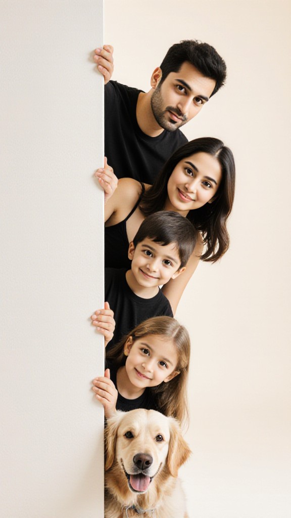 A very happy family of four image