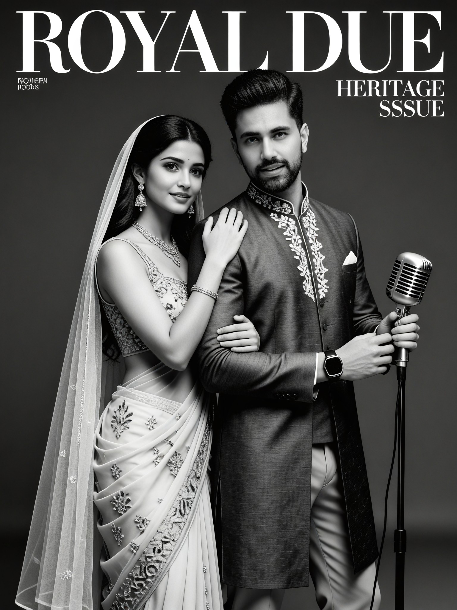 Couple's Black and White Fashion Retro Style image