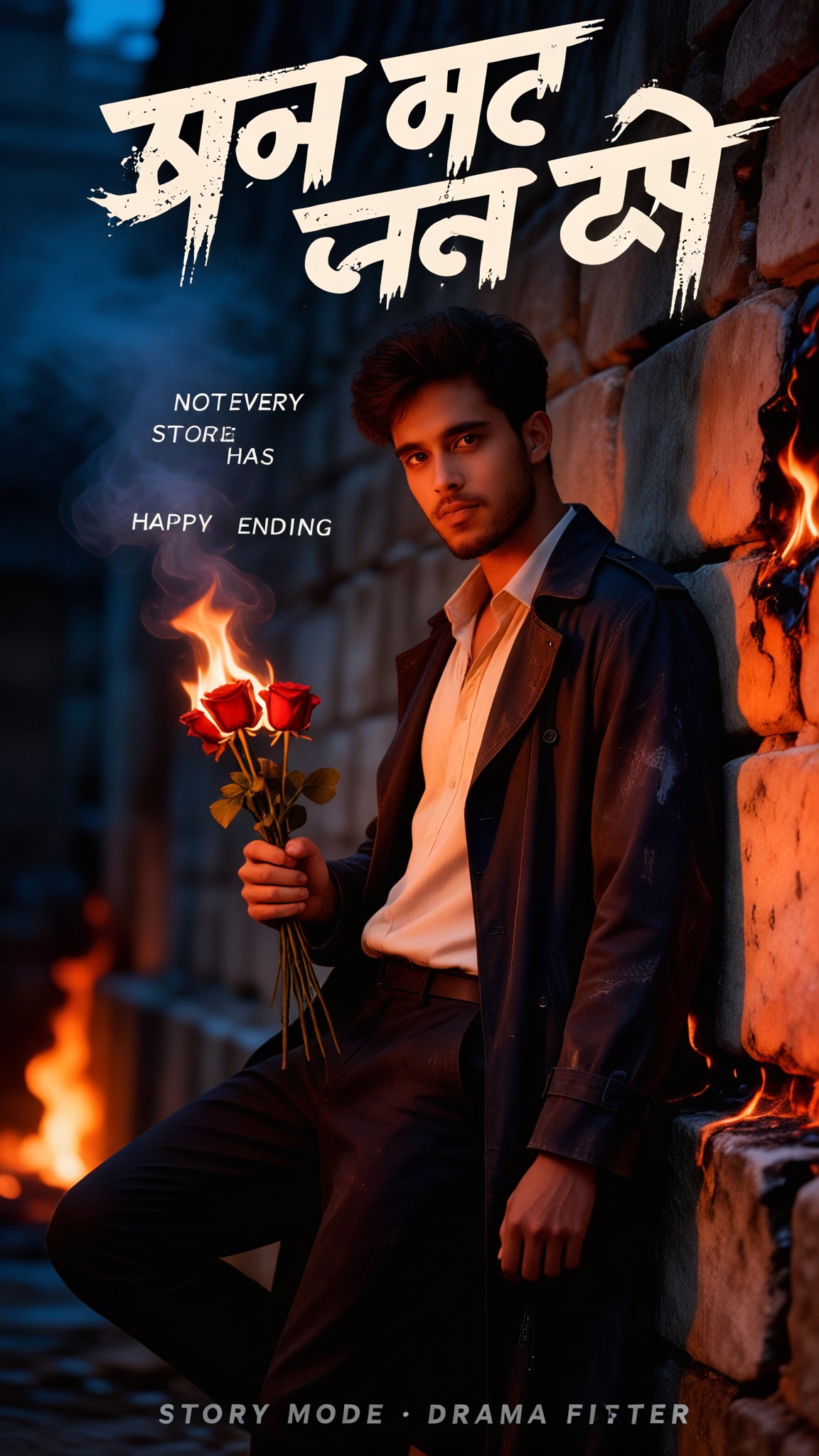 Flame Rose Wind Affectionate Man image