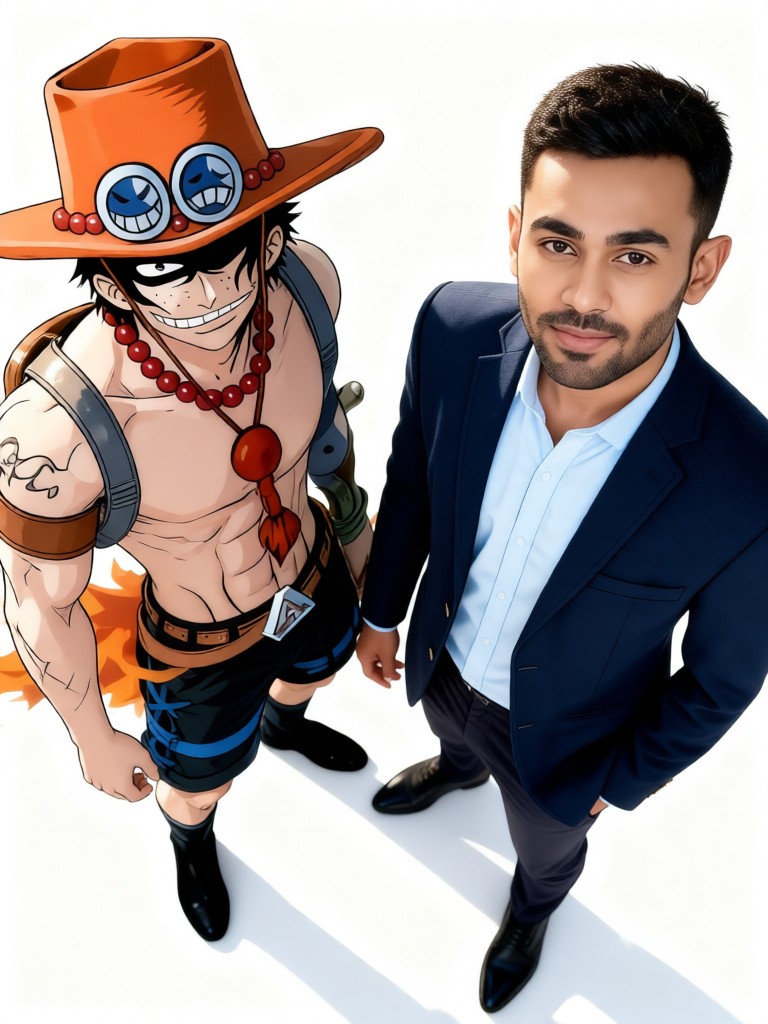 Taking a photo with One Piece Ace image