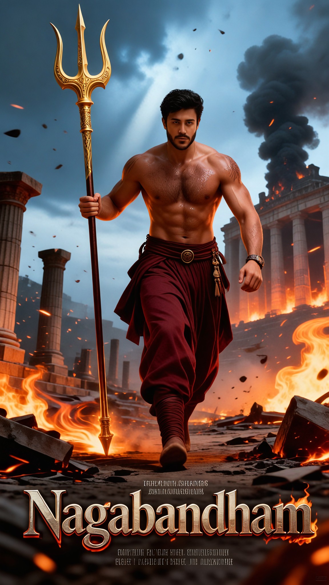 Movie Nagabandham Poster Flame Wind image