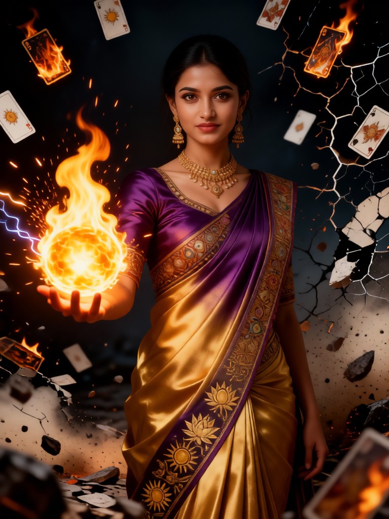 Purple Saree Female Mage image