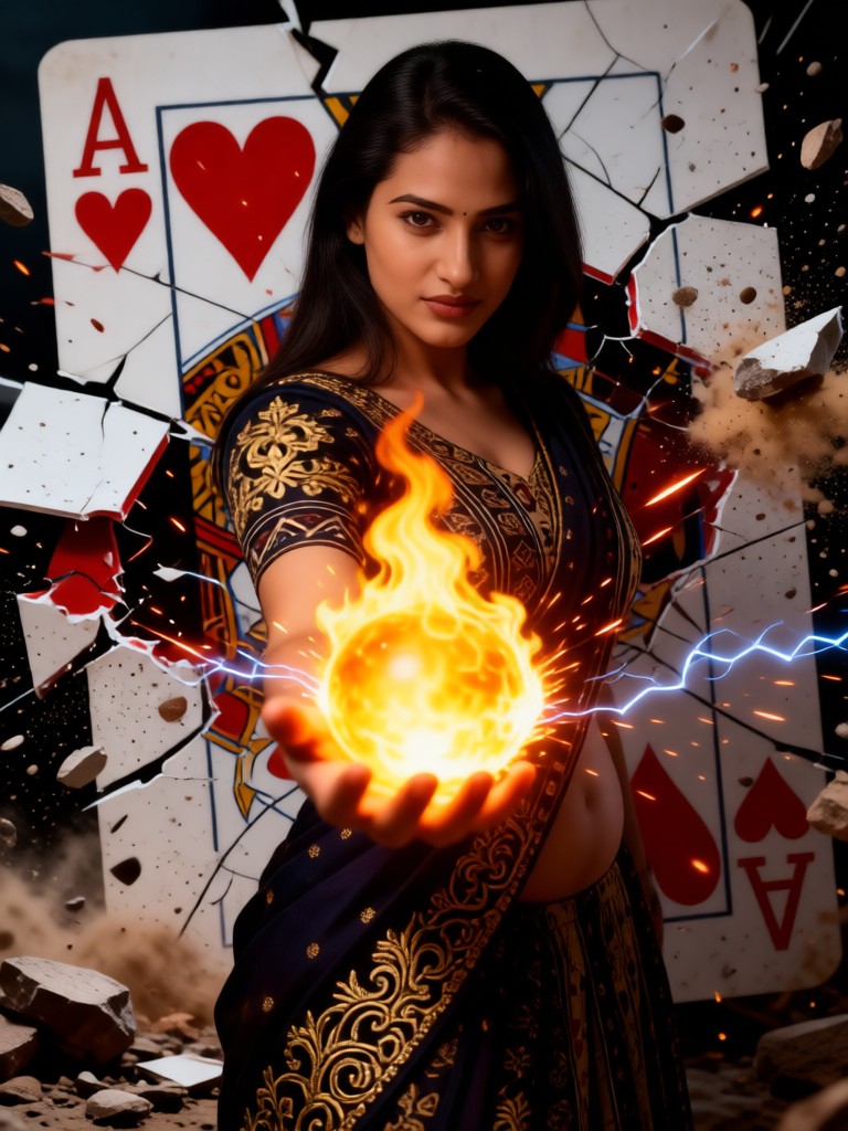 Playing Card Fireball Magic image
