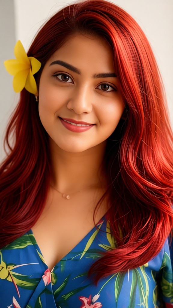 Red-brown hair color for women image