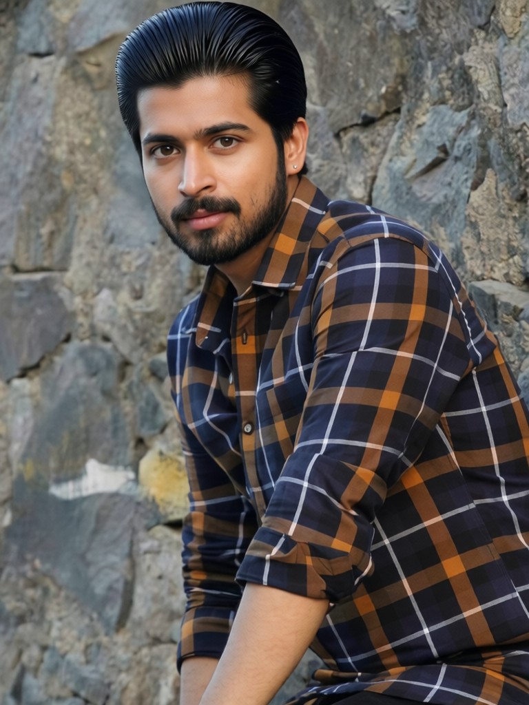 Men's slicked-back hairstyle with a mature look image