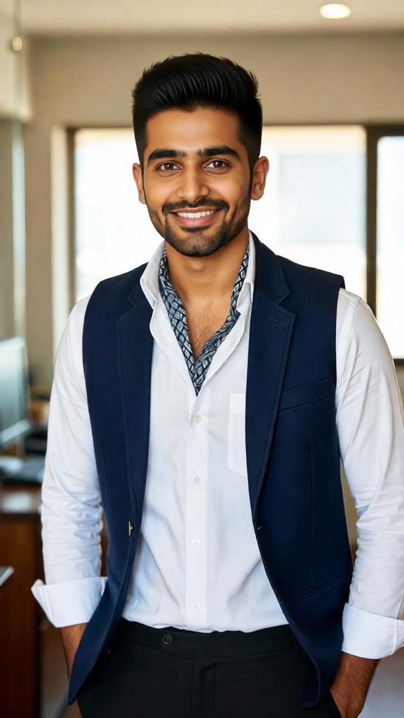 Clean short hair, business elite style for men image