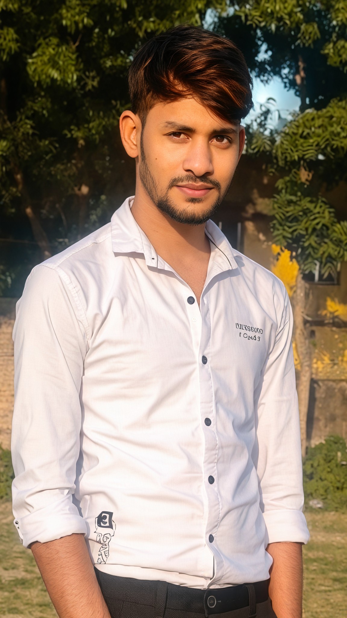 Men's Caramel Brown Highlight Hair Color image