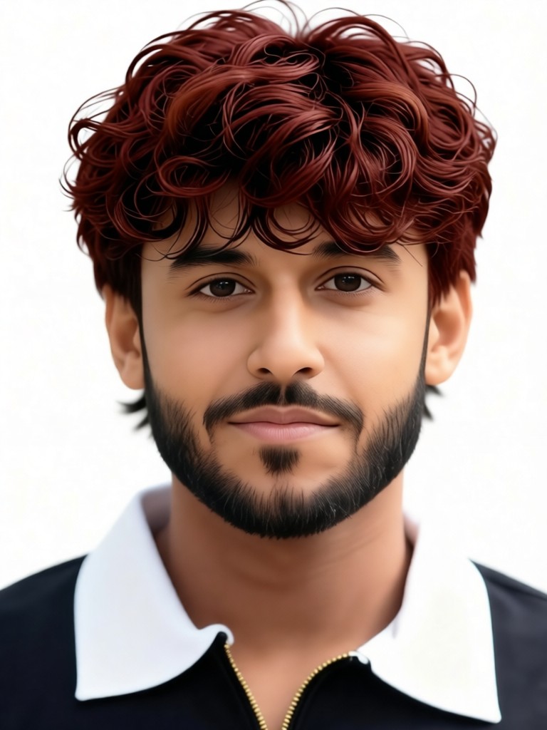 Men's Slightly Curly Shaggy Hair (Optional Hair Color) image