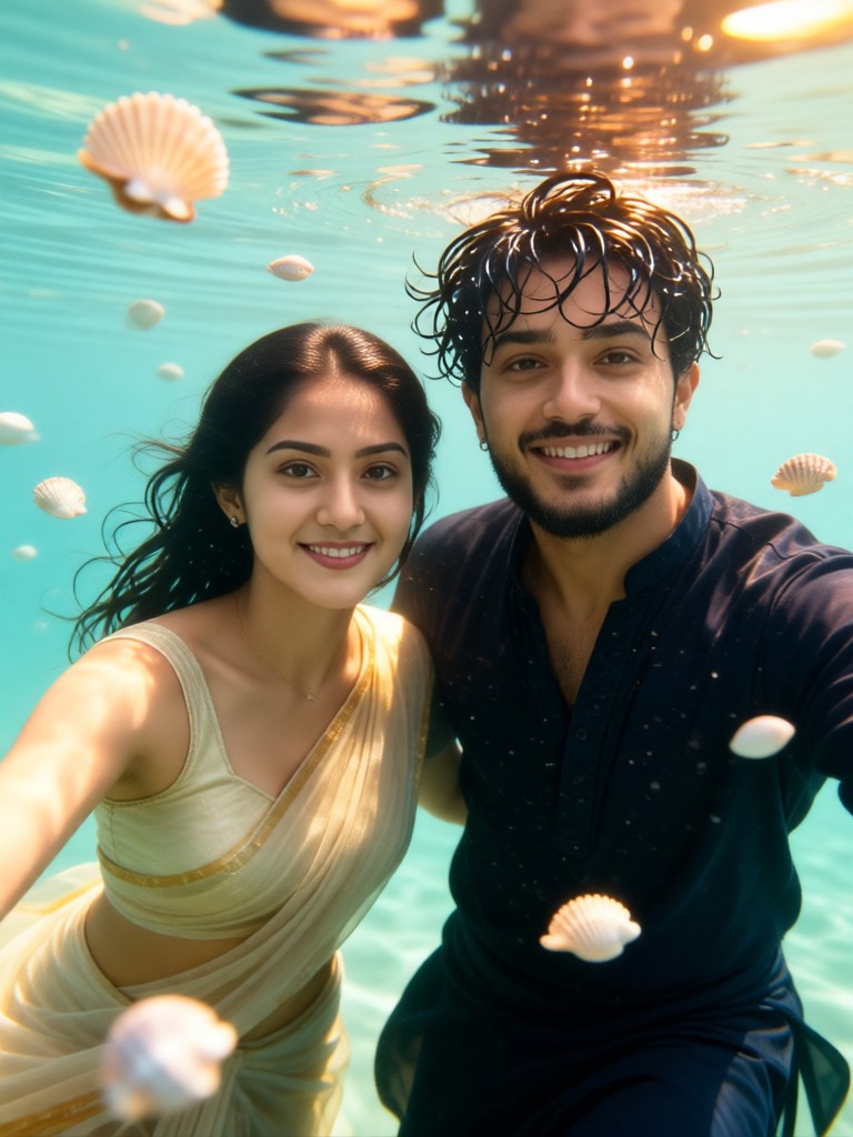 Couple Leaping Out of the Sea - Shell image