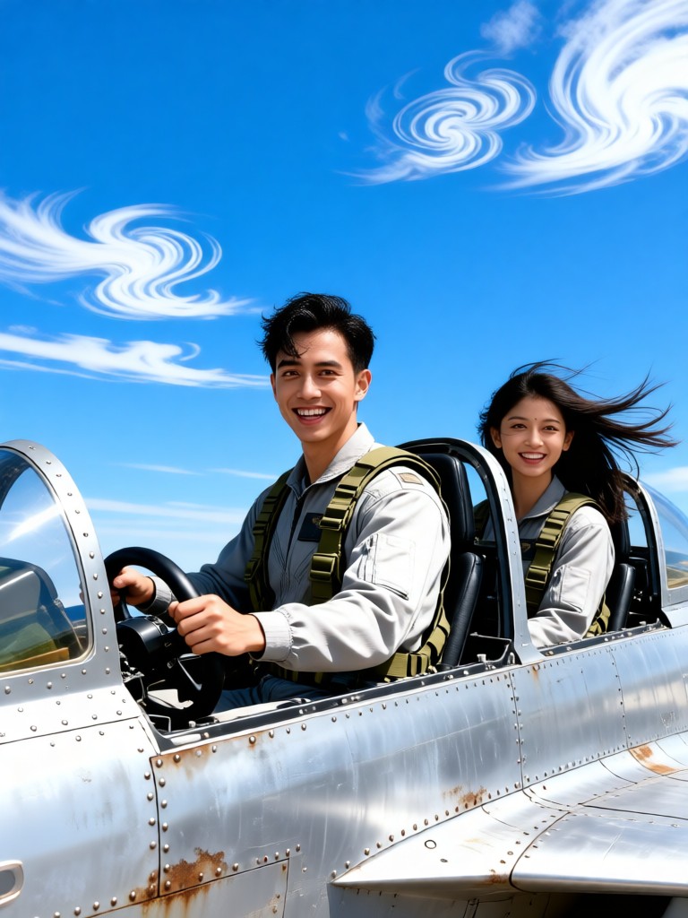 Flying a fighter jet in the air image