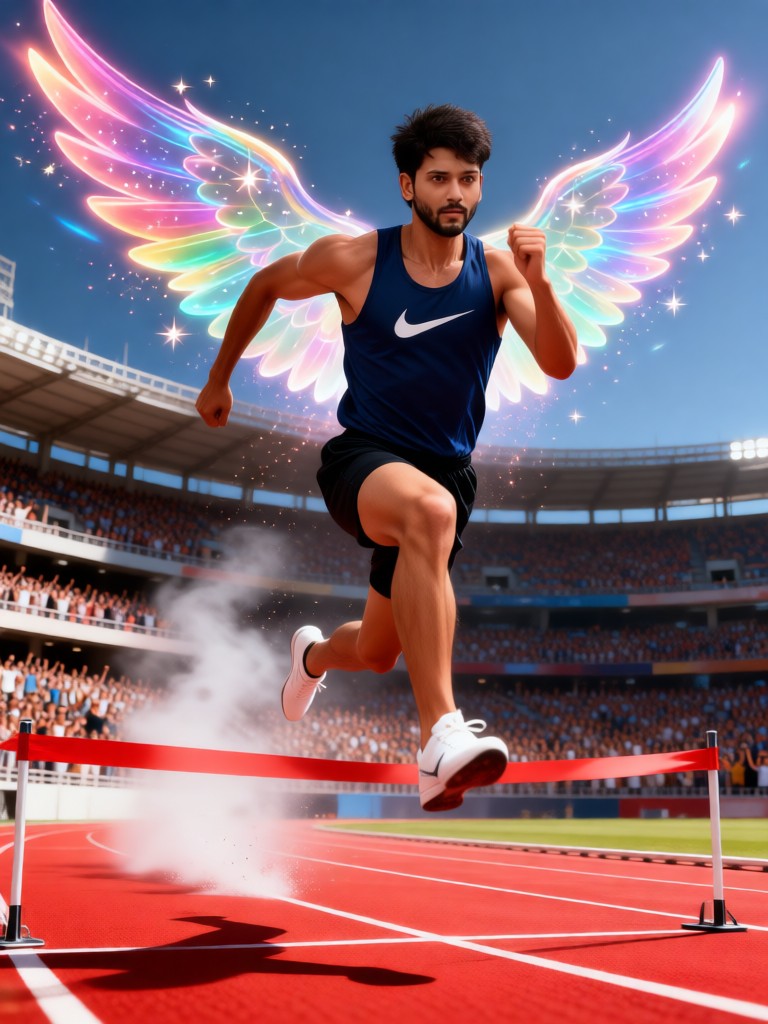 Leap over the finish line image