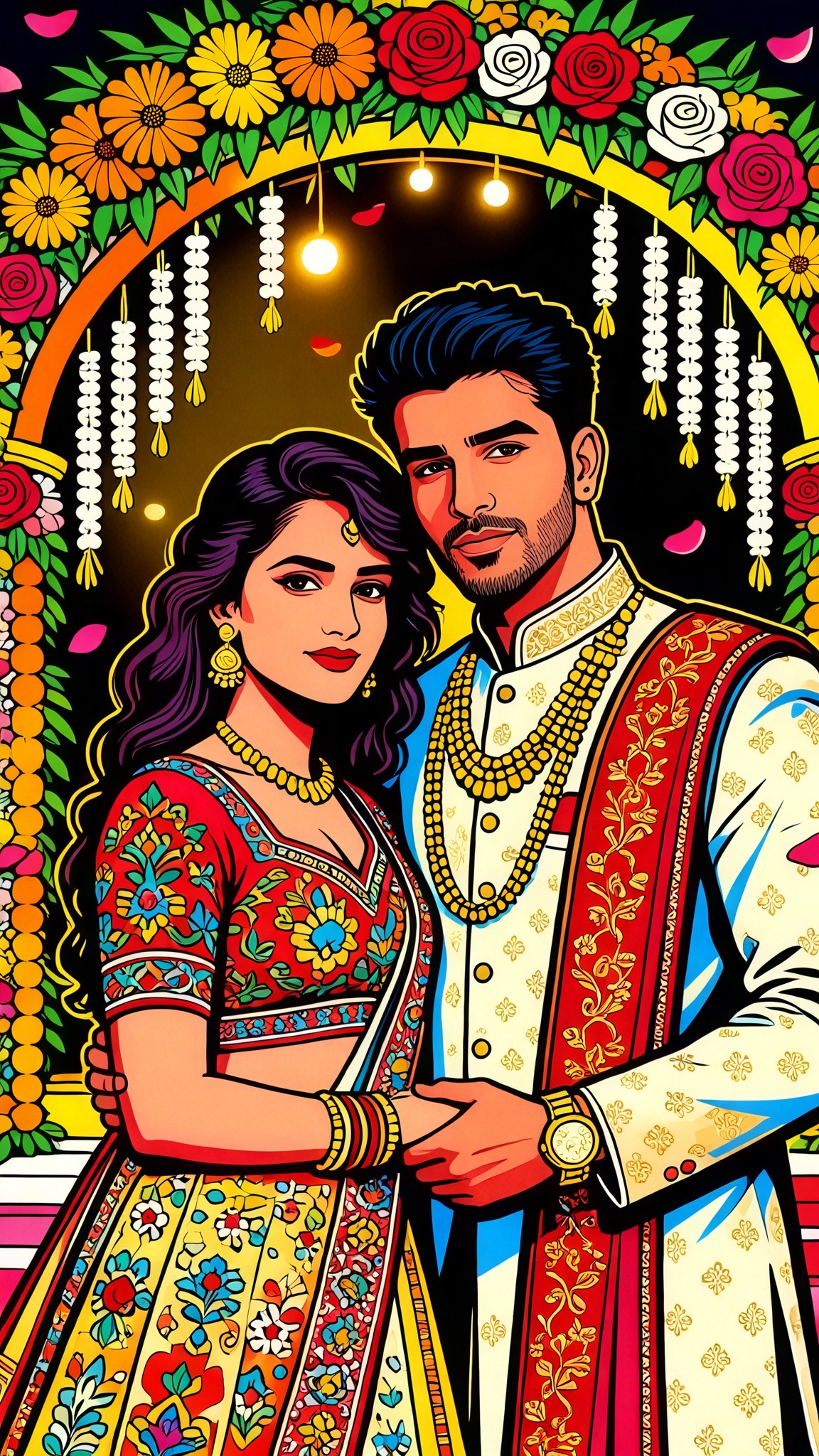 Pop Art Style Indian Wedding for Couples image