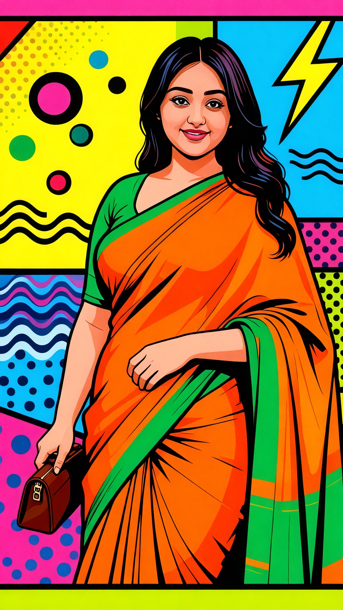 Abstract graphic background in Pop Art style for women image