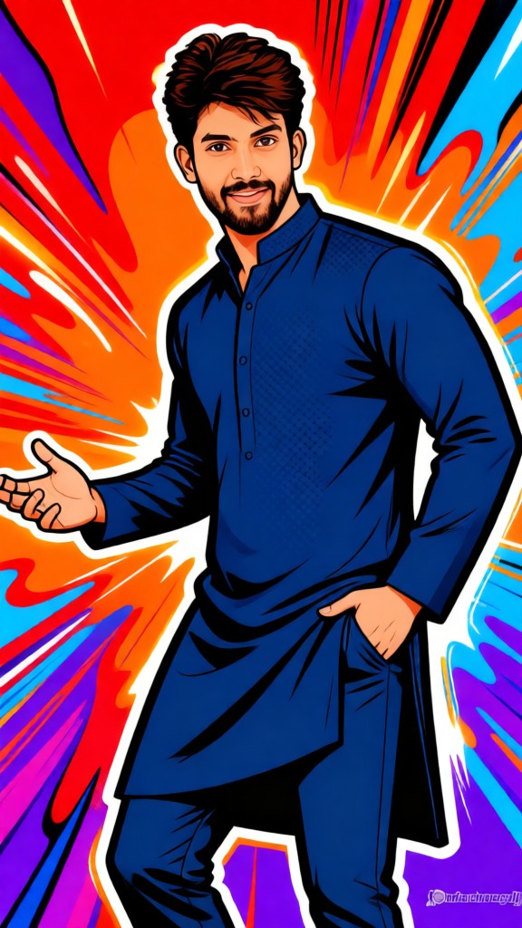 Men's Pop Art Style Line Background image