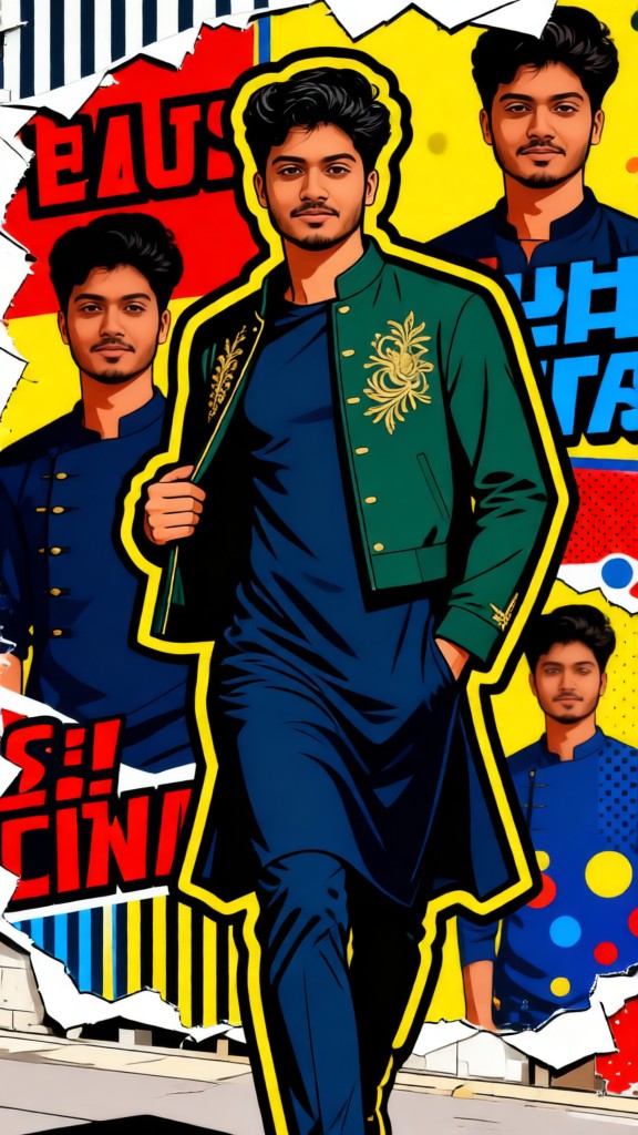 Men's Pop Art Style Trendy Poster Wall image